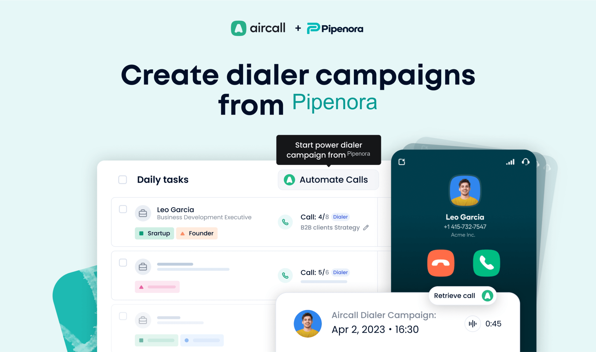aircall and pipenora integration