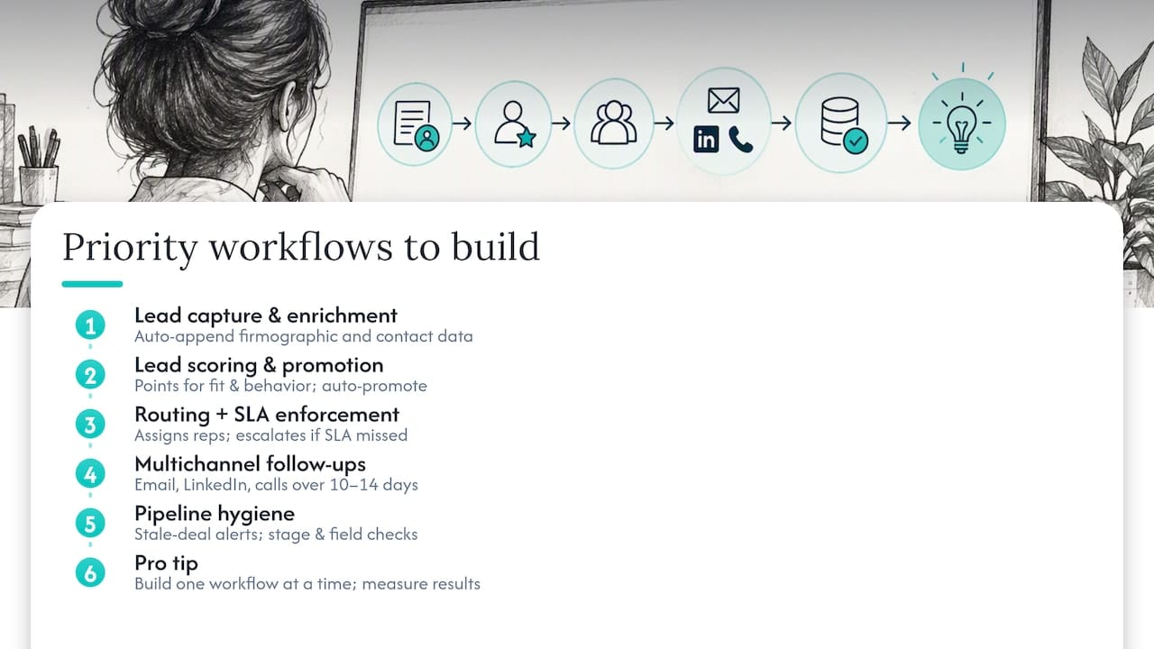 High-impact workflows worth building first — overview diagram